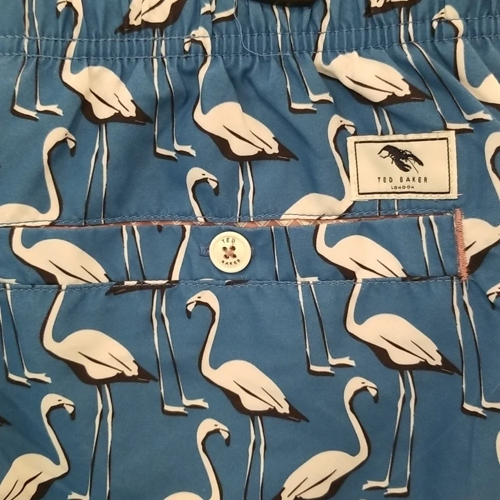 💕TED BAKER💕 Geo Flamingo Print Swim Shorts 2XL